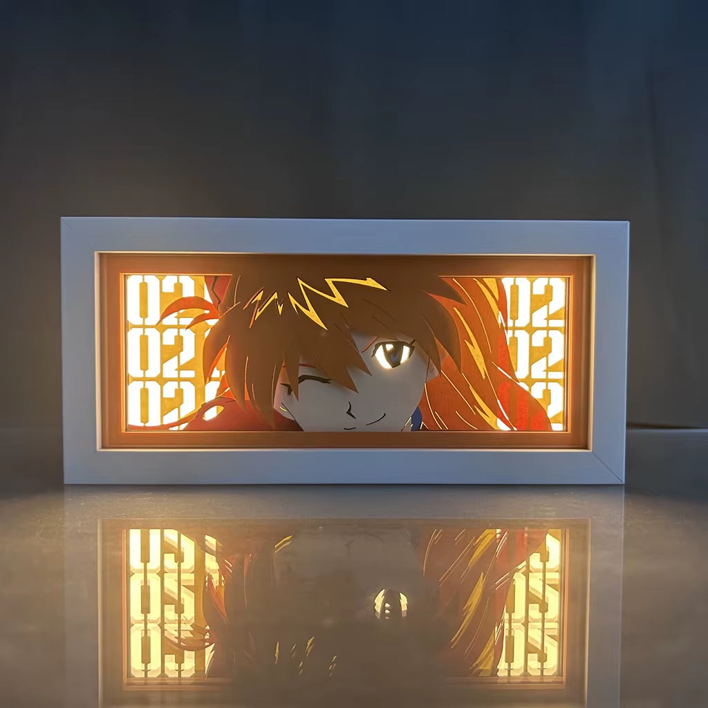 ZDD101-200 Drop Shipping Anime Led Night Light MDF Wood Frame Paper Cut Lightbox for Bedroom Decoration Animation Light Box