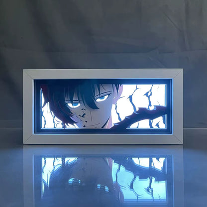 ZDD101-200 Drop Shipping Anime Led Night Light MDF Wood Frame Paper Cut Lightbox for Bedroom Decoration Animation Light Box