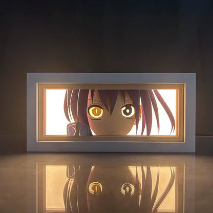 ZDD101-200 Drop Shipping Anime Led Night Light MDF Wood Frame Paper Cut Lightbox for Bedroom Decoration Animation Light Box
